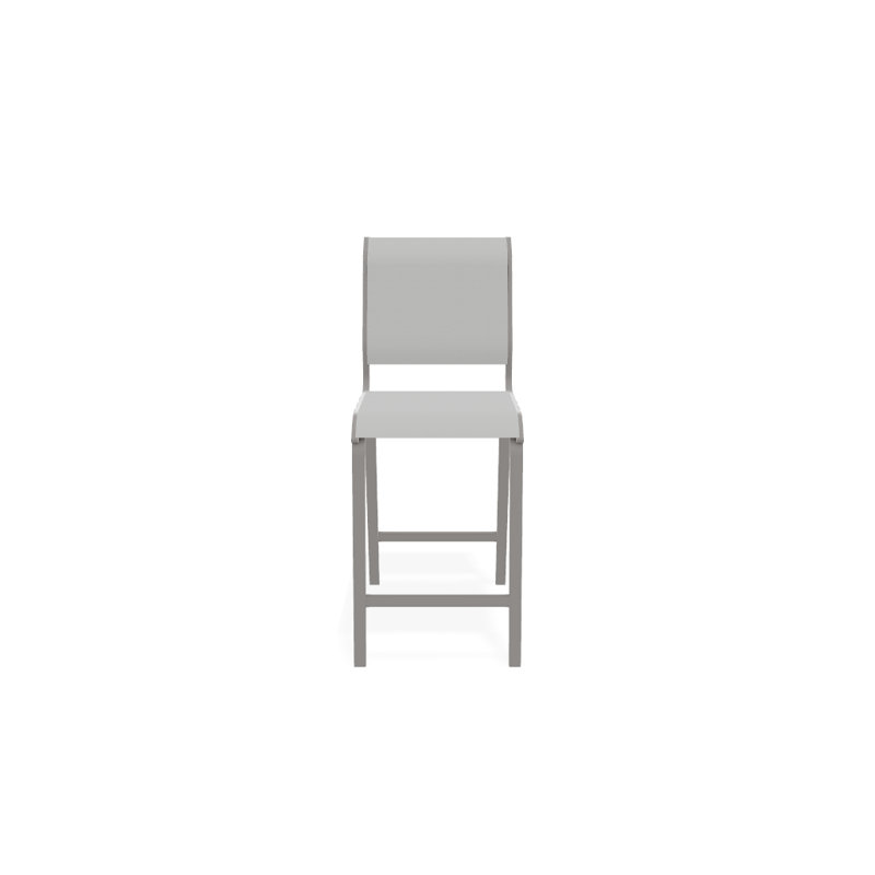 Tabouret de bar 26 po Holna, Blanc 6D Sunbrella®, Gris chaleureux texturé