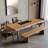 Brown Rectangular Solid Wood Dining Table-876903370