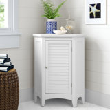 Zal Freestanding Corner Floor Accent Space-Saving Storage Cabinet with Adjustable Shelf