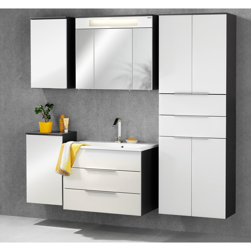 Kara Bathroom Storage, Anthracite body/White front