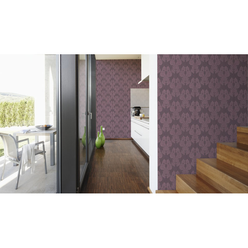 Tessuto 10.1m x 53cm Wallpaper, Purple and lilac