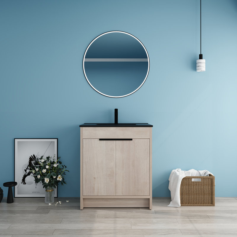  Meuble-lavabo simple autoportant 30 po Diandrea, Noir
