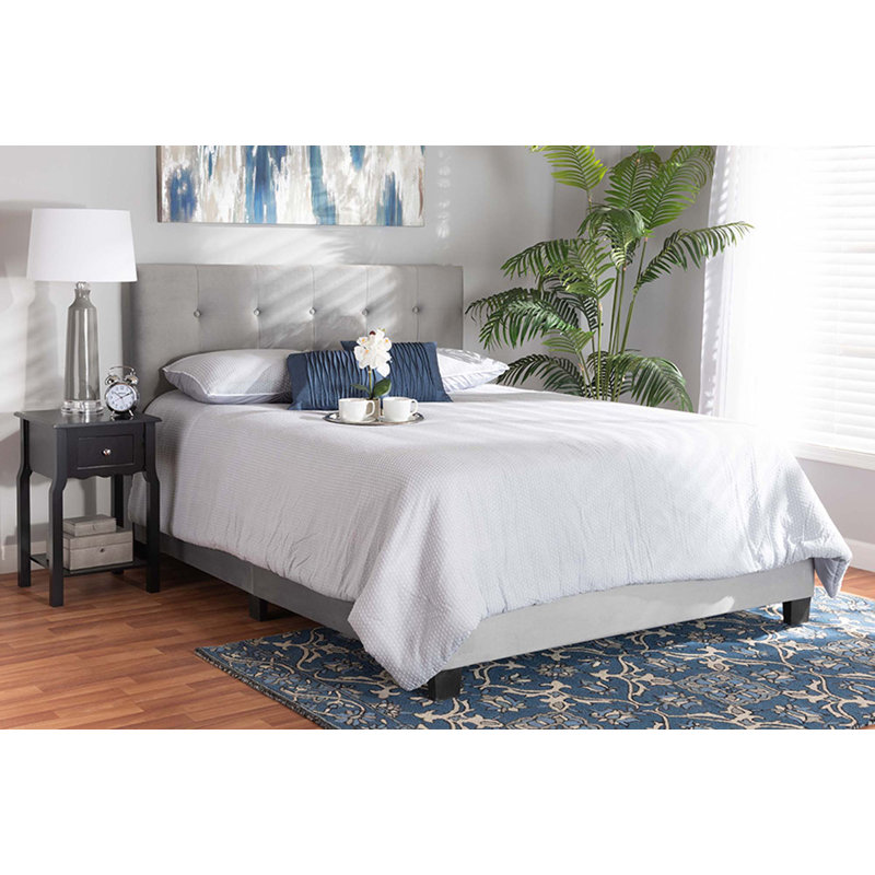 Purcellville Upholstered Standard Bed, Queen, Gray