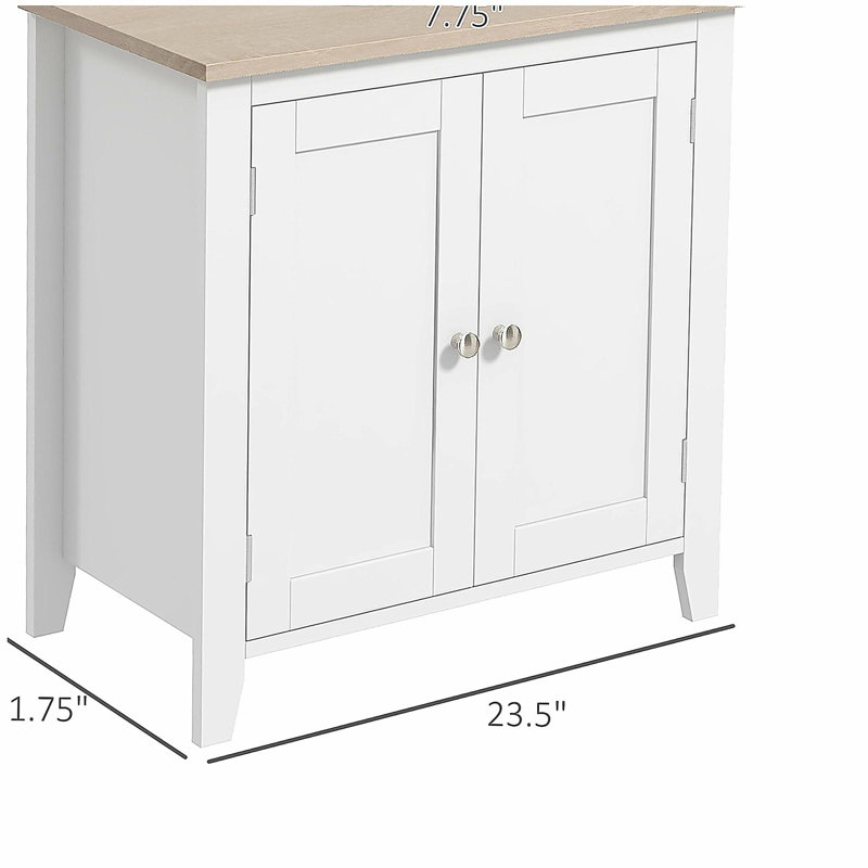 Armoire de rangement à piédestal, sous-armoire, armoire de salle de bain en forme de U et tablette interne réglable, blanc