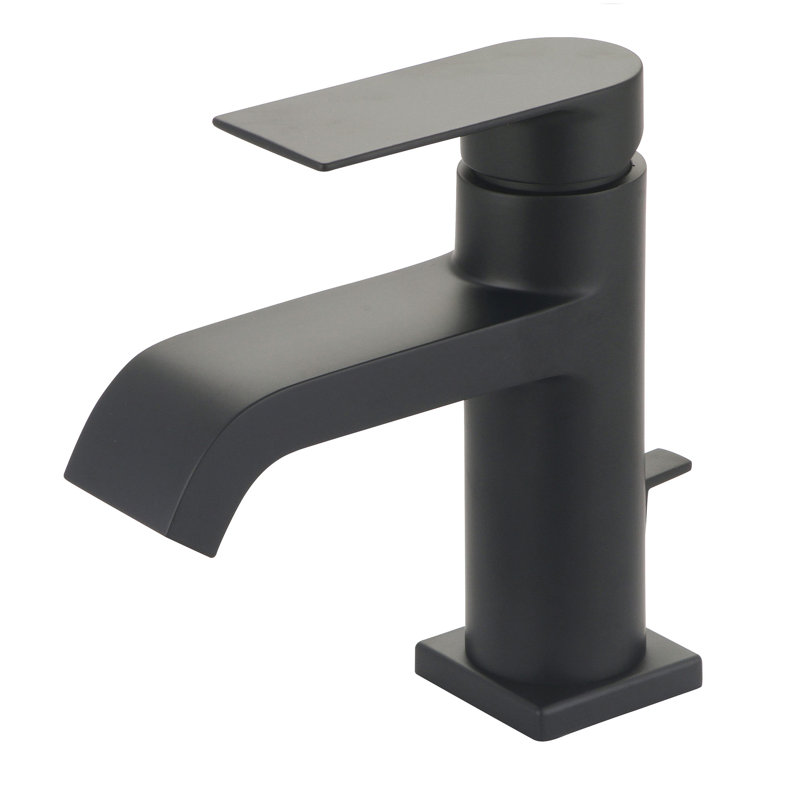Single-Hole Single-handle Bathroom Faucet with Drain Assembly, Matte Black