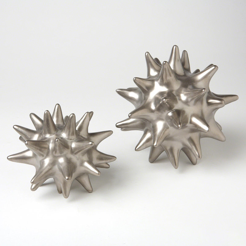 Urchin, 7" H x 7" W x 7" D, Antique Gold