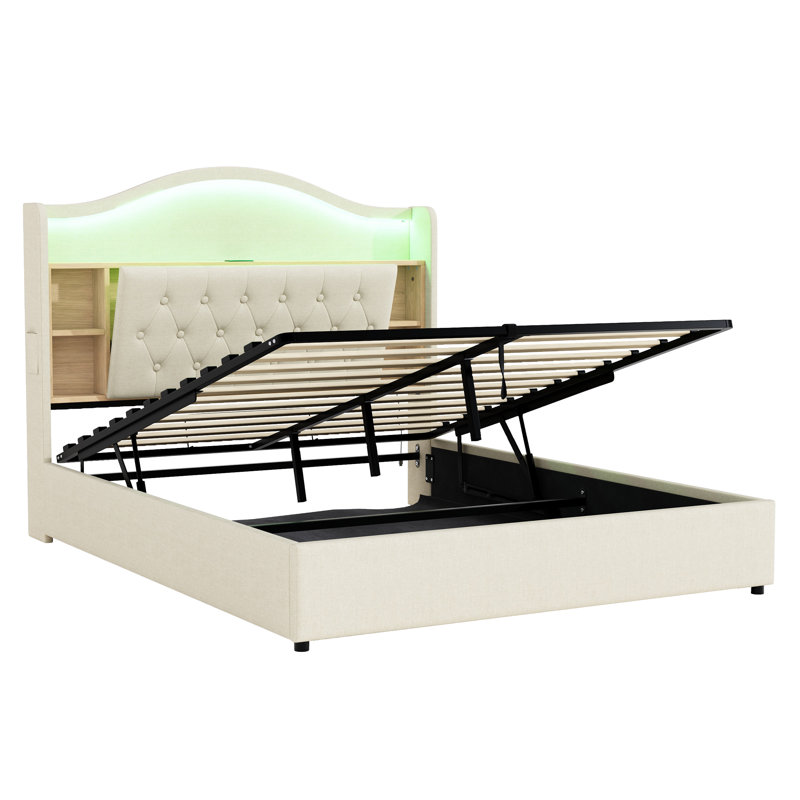 Upholstered Ottoman Storage Bed, 143 x 207 cm