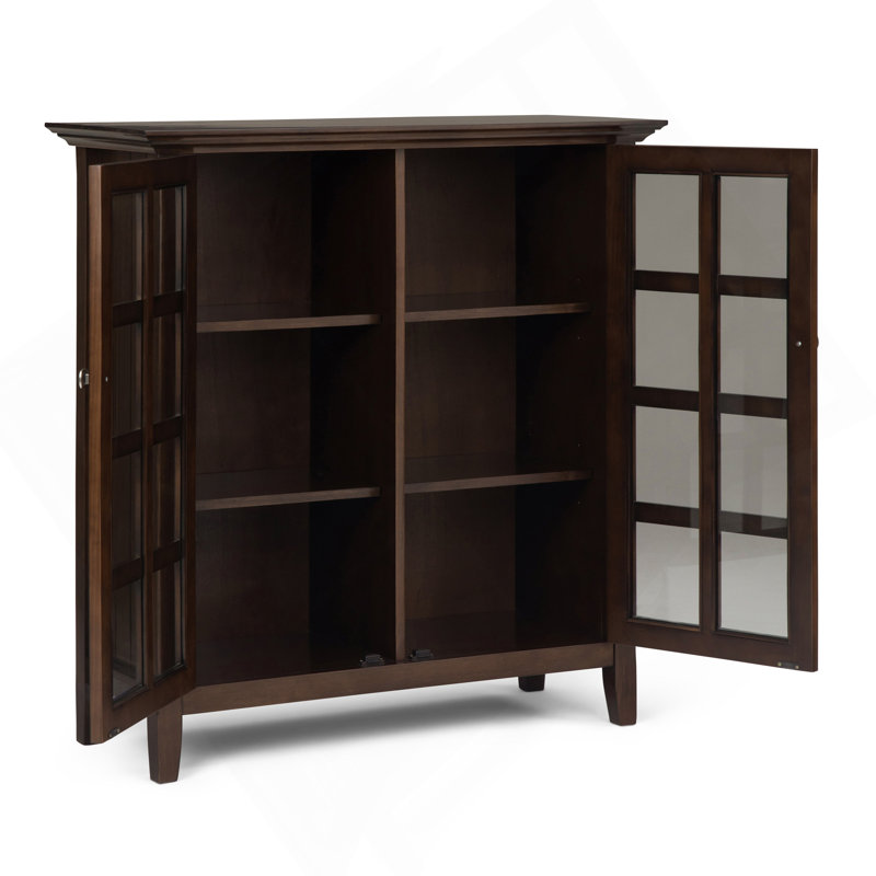 Acadian 39 Inch Wide  Wood Transitional Storage Cabinet In Natural Aged Brown, Dark Brown