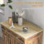 Buffet avec comptoir en bois massif HOMcom, armoire de rangement de cuisine moderne, armoire à café avec 2 tiroirs, portes et tablette réglable, brun rustique