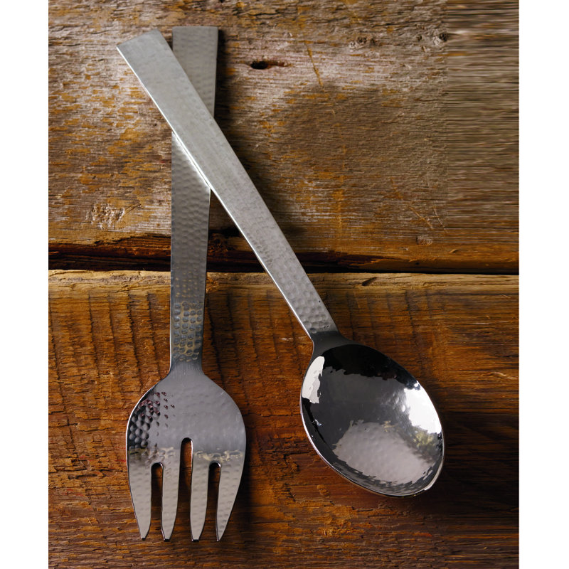 Ensemble de 2 plateaux en acier inoxydable martelé Rowda