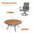 8-Person Round Patio Dining Set With 360° Swivel PVC-Coated Polyester Chairs-473032726
