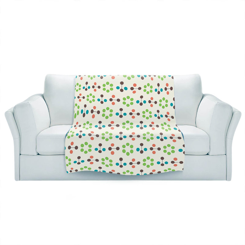 Couverture fleur Mid-Century, 68 po x 80 po, Lima chocolat