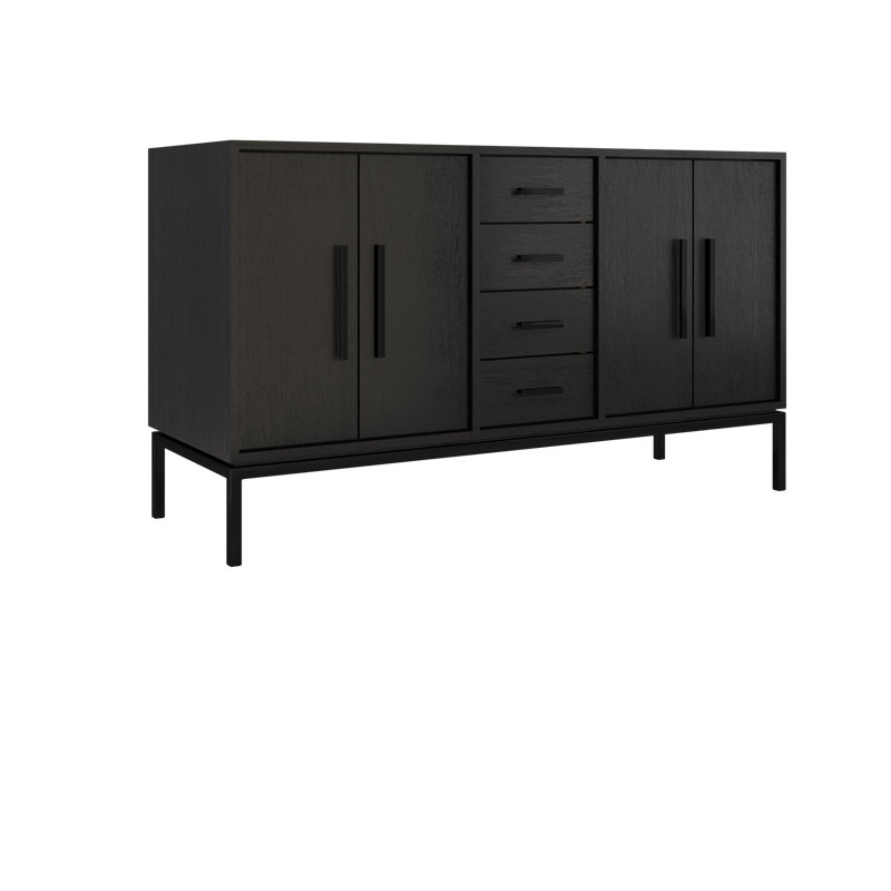 Rift White Oak Double Bath Vanity, 60", Classic Black, Matte Black