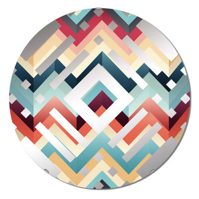 Soft Color Vintage Multicolor Chevron - Diamond Decorative Mirror