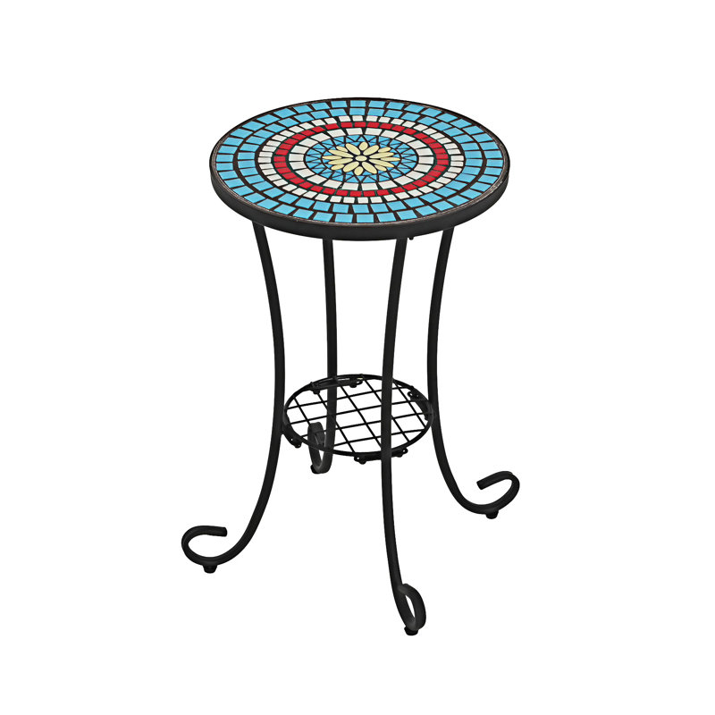 Patio Side Table With Shelf