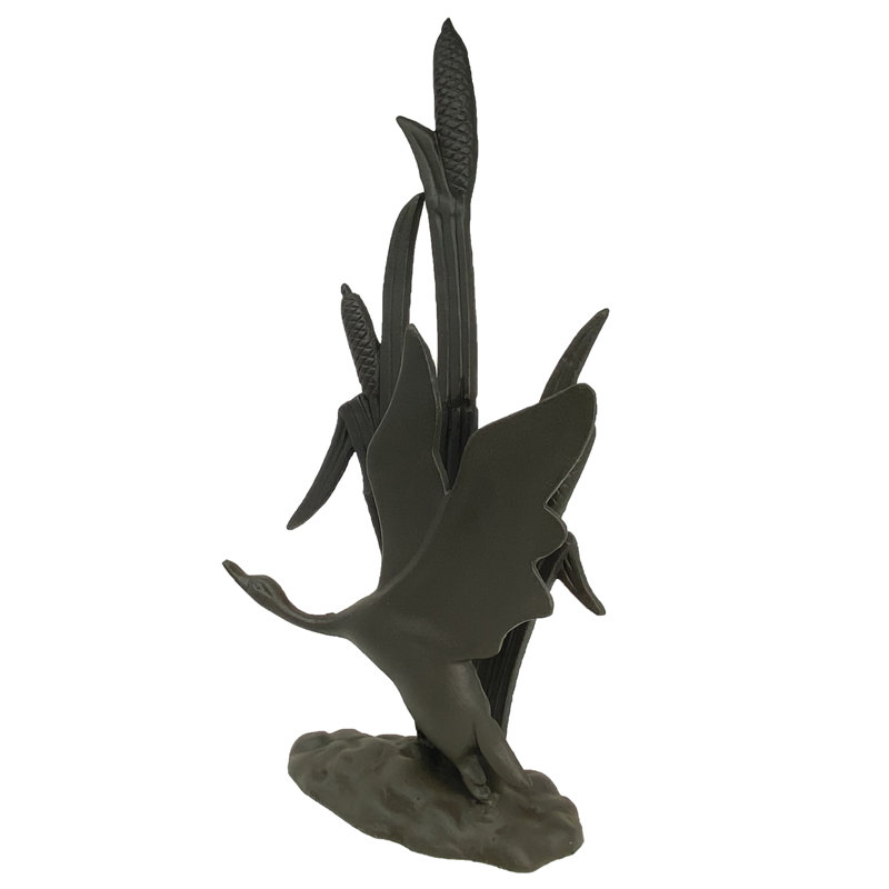 BIRD IN REEDS Iron Ornament 47cm, Mocha