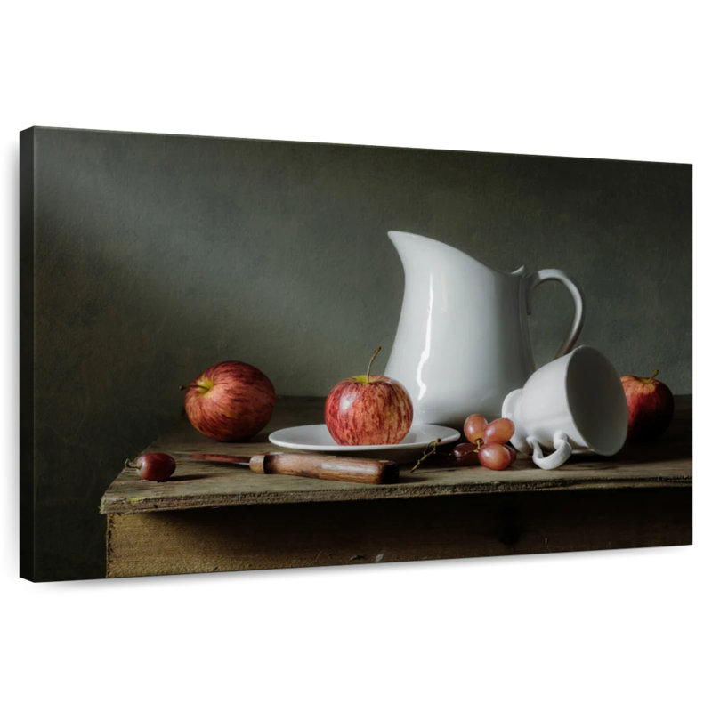 Senne, fruits et vaisselle, H 24 po x l 36 po