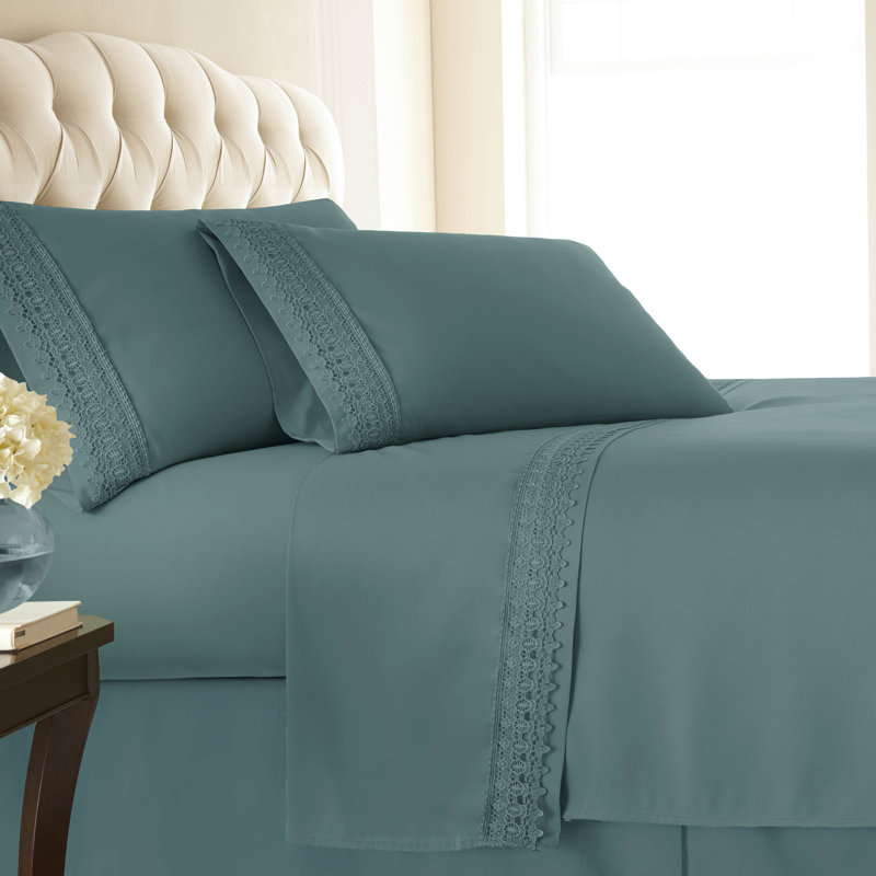 Ensemble de draps en microfibre Jaquil, Simple, Bleu acier