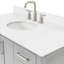 Meuble-lavabo simple gris ARIEL de 48 po avec plateau en quartz blanc Carrara et lavabo ovale-2125877693-2097113022