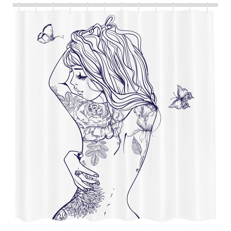 Rideau de douche simple Annie, H 69 po x l 105 po
