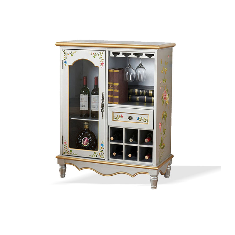32.28" Silver Rectangular Solid Wood Wine Racks