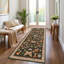 Floral Machine Washable Rug with Non-Slip Backing, Soft Thin Low Pile Non Shedding Floor Carpet, Indoor Foldable Printed Accent Mat for Living Room/Nursery/Bedroom-1863099946