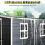 Remise de rangement extérieure 8 pi x 4 pi avec deux fenêtres. Verrouillable, imperméable. - Pour le patio, la cour, la pelouse - Noir 4 x 8 pi en résine noire. -. Ventilation, pelouse, patio