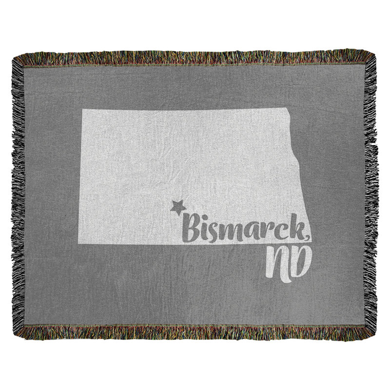Jeté en coton bismarck north dakota, 50 po x 60 po, Gris