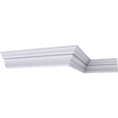 Endurathane Nestor Crown Moulding, 4 3/4"H x 3 3/8"P x 5 7/8"F x 94 1/2"L, Factory Primed