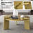 Isabel Gaitano Modern Coffee Table with Brass Finish Tripod Base-1581094900