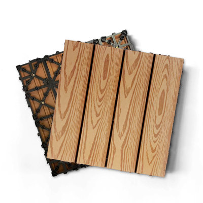 Ensemble de tuiles de terrasse en bois et en plastique composite de 20 pièces