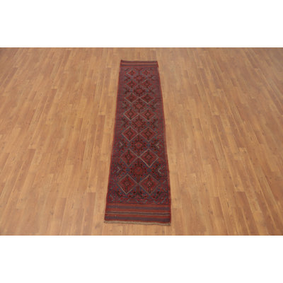 Geometric Traditional Afghan Runner Rug 2x8