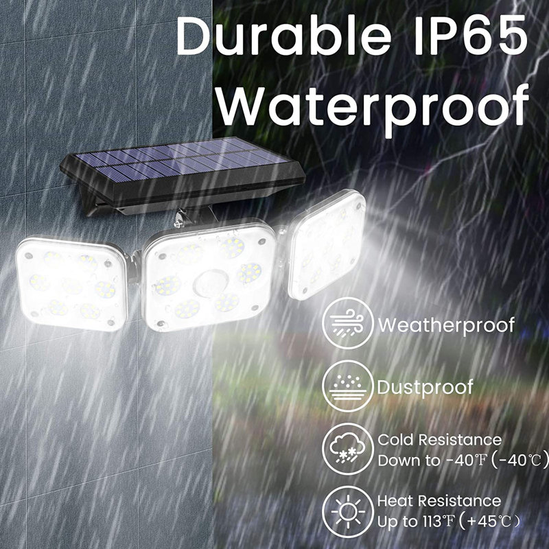 2-Pack Solar Outdoor Security Lights with Motion Sensor 6000K