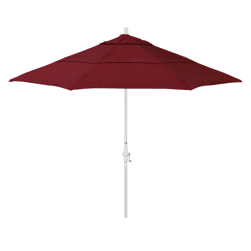 Parasol de marché Broadmeade octogonal Sunbrella, Blanc mat, Tissage uni Sunbrella® Spectrum rubis