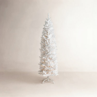 Slim Pre-Lit White Christmas Tree
