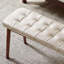 (Kaki) Bois de chêne naturel pour banc de table de salle à manger avec coussin en cuir-1094397939