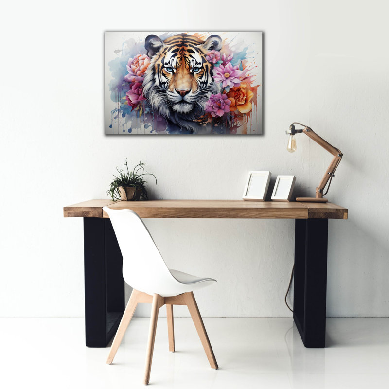 «Epic Graffiti», «Wild Life Of Predators In Watercolor 11» par Momart, art mural sur toile, H 26 po x l 40 po x P 1,5 po