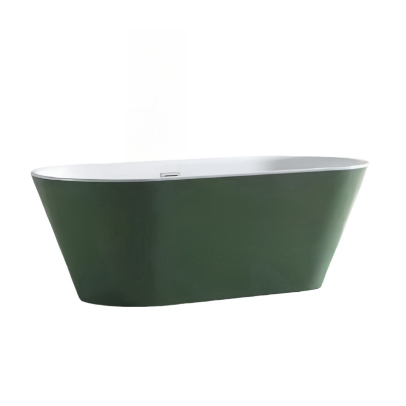 62.99'' x 29.53'' Bathtub, White/Green