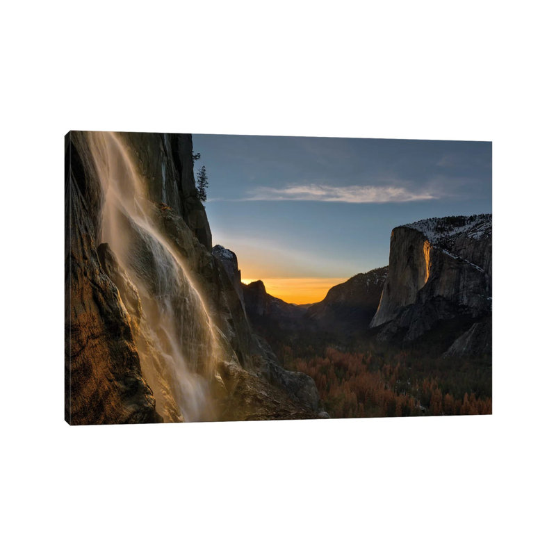 Yosemite Firefall by Hua Zhu - Wrapped Canvas Print, 20.32cm H x 30.48cm W x 1.9cm D