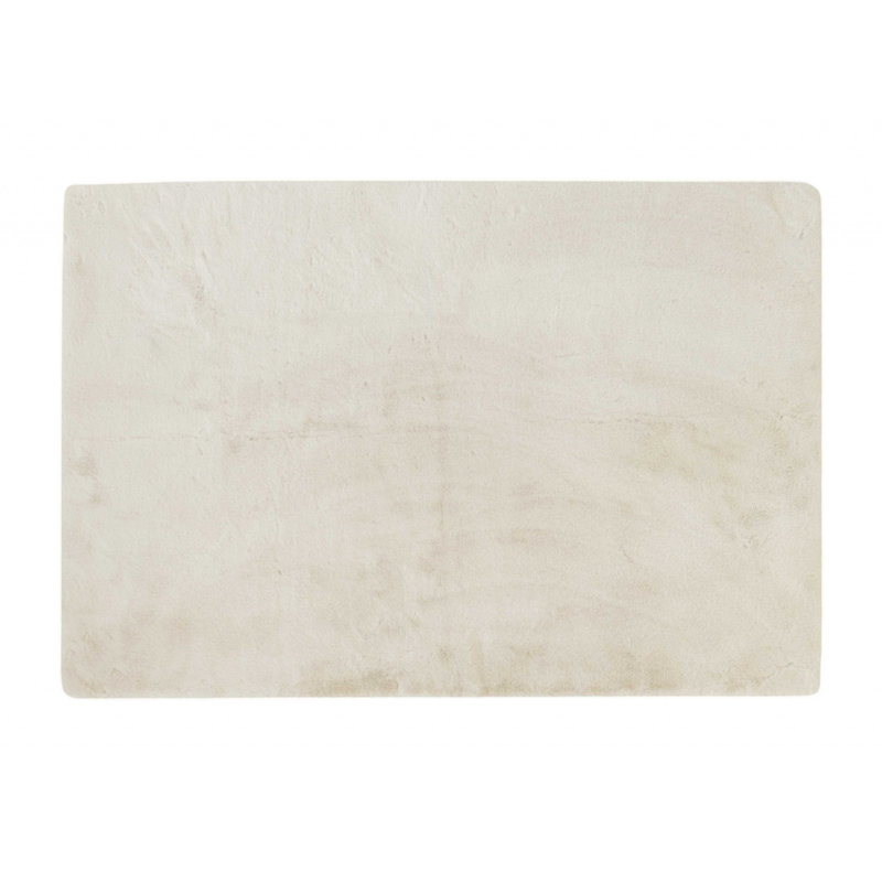 Abasi Faux Fur Hand Knotted Area Rug, Rectangle 5' x 8'