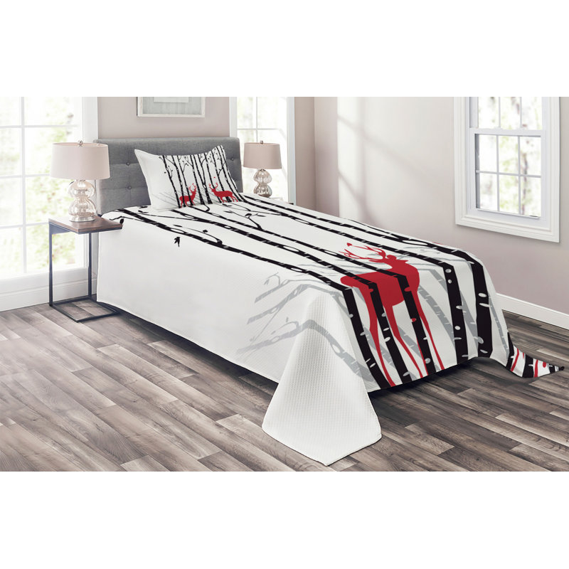 Rustic Polyester Coverlet, Twin Bedspread + 1 Sham