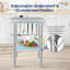 Table de préparation de cuisine 36 po x 24 po en acier inoxydable argenté avec crochets et tablette réglable