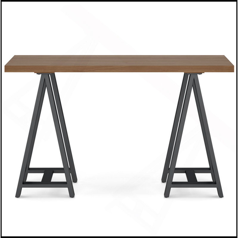 Sawhorse - Solid Walnut Veneer And Metal Console Sofa Table - Walnut
