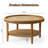 Jack 31.3" Round Coffee Table with Storage Shelf  & Solid Wood Legs