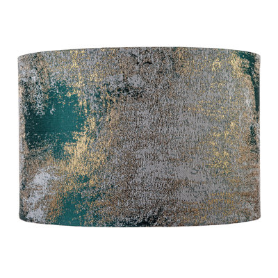 Forest Green Jacquard Fabric Lamp Shade With Metallic Gold Highlights By 