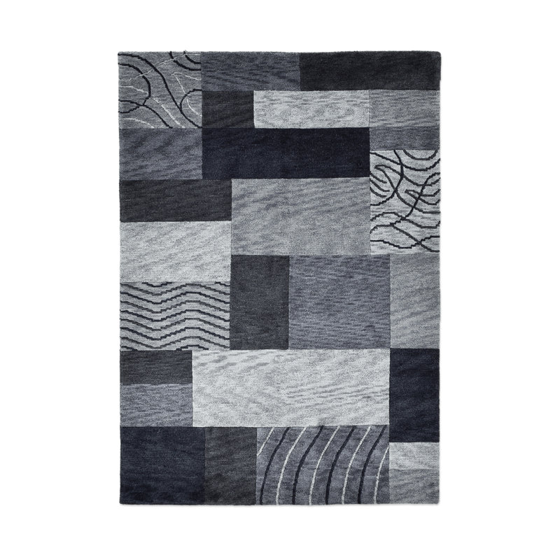 Hand Knotted Wool Grey Indoor Rug, Rectangle 170 x 240cm