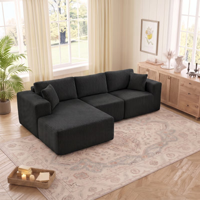 Modular L-Shape Sectional Sofa with Chaise, Deep Seat Cloud Couch for Living Room, No Assembly Needed
