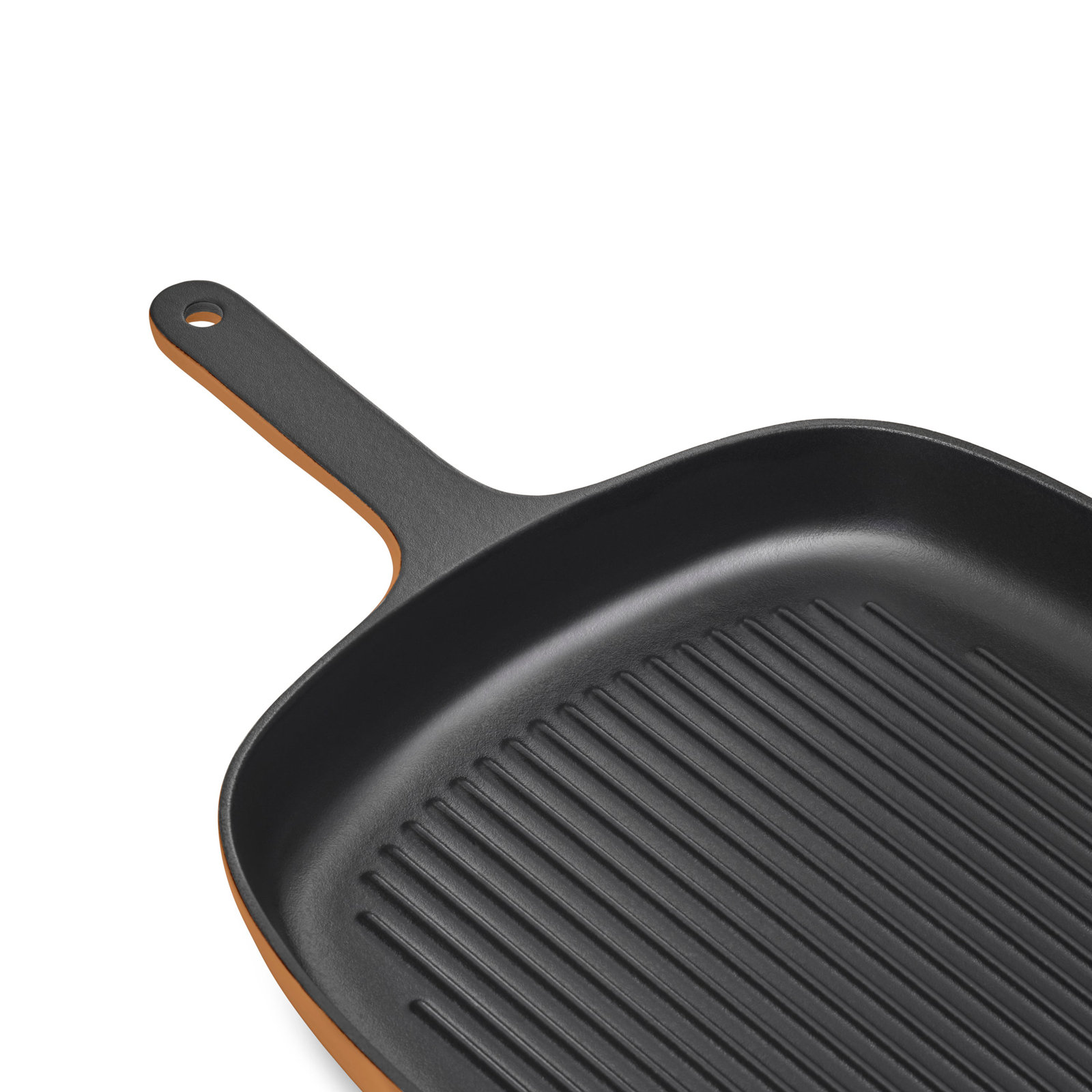 10.5" Enameled Cast Iron Grill Pan, Rust