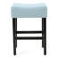 Set of 2, 26.75" Backless Leather Counter Height Barstool, Light Blue