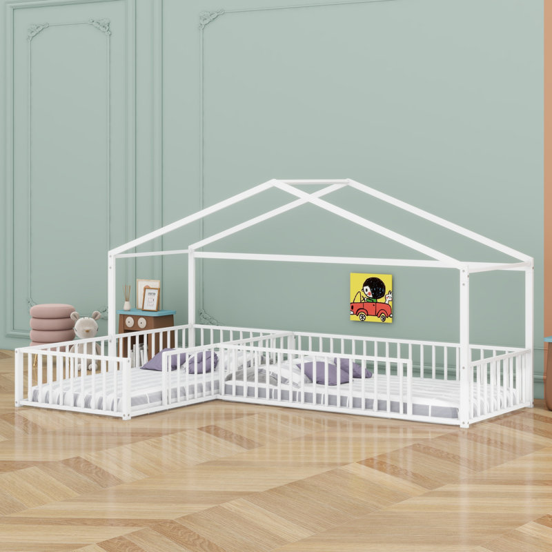 Lit de sécurité en L pour enfants, Blanc